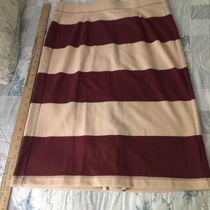 DownEast pull-on, elastic waist, striped skirt NWT